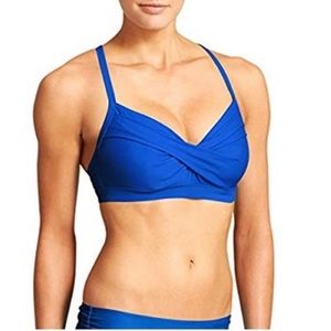 Athleta blue twister bikini top 32B/C
